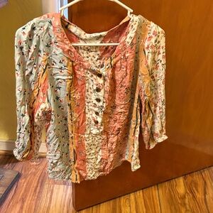 Coral Bay Multicolor Floral Button-Up Blouse
